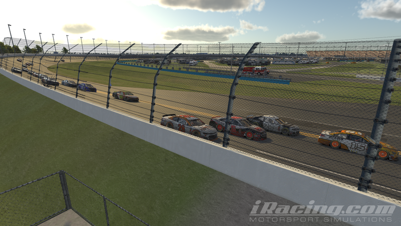 One of the few time the spotter called 3 wide.